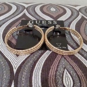 NWT Guess Goldtone Hoop Earrings